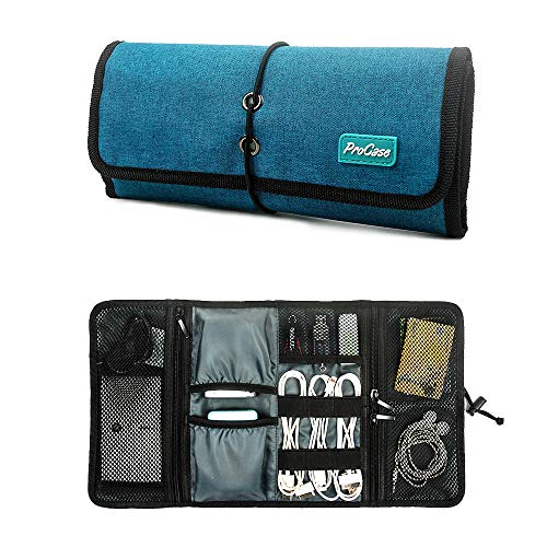 ProCase Travel Gear Organizer Elektronik Zubehör Tasche, Kleine Gadget Tragetasche Aufbewahrungstasche Tasche für Ladegerät USB Kabel SD Speicherkarten Kopfhörer Flash Hard Drive -Knickente von ProCase