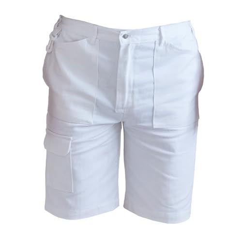 ProDec PC20536 Maler-Shorts, 100% Baumwolle, mehrere Taschen, 91,4 cm Taille, Weiß von ProDec