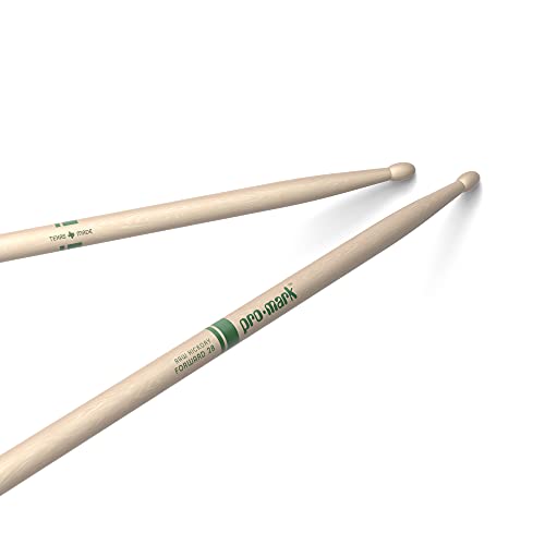 ProMark Drumsticks - Schlagzeug Sticks - Schlagzeugsticks - Klassischer Vorwärts 2B Drum Sticks - Ovale Holzspitze - Natural, Raw Hickoryholz - 1 Paar von ProMark