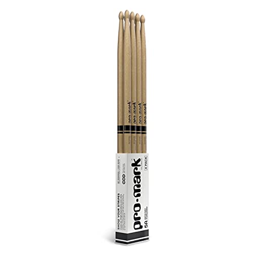 ProMark Drumsticks - Schlagzeug Sticks - Schlagzeugsticks - Klassischer Vorwärts Hickory 5A Drum Sticks - Wood Drum Sticks for Adults & Youth - Ovale Holzspitze - Buy 3 Paars Get 1 Free von ProMark