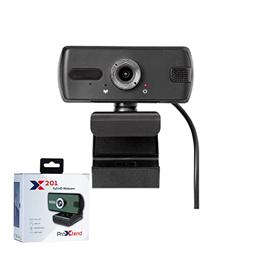 ProXtend Full-HD Webcam mit Mikrofon X201 I 3MP Auflösung 2048 x 1536px I extra breites 110° Sichtfeld, Belichtungskorrektur I Für Zoom, Skype & Video-Konferenz I Mac & Windows I USB 2.0 von ProXtend