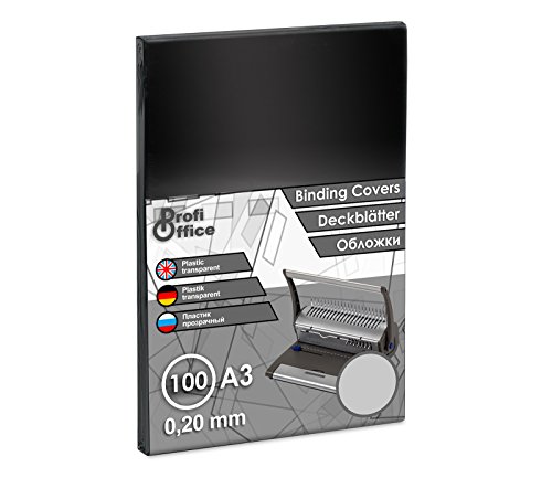 ProfiOffice® Deckblätter, DIN A3, transparent-glänzend, 0,20 mm, 100 Stück (59201) von ProfiOffice