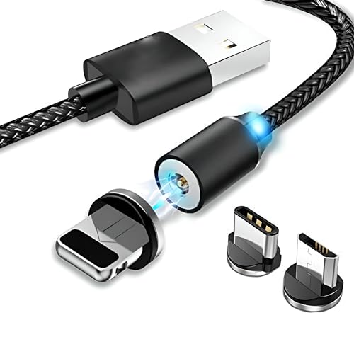 USB-Kabel 3 in 1 Magnetisches Ladegerät Magnetisches Kabel 3-in-1 USB-Kabel USB C Magnetisches Schnellladung 360 Magnetisches USB-Kabel USB C aus Nylon und Aluminiumlegierung Übertragung für Android von Projectfont