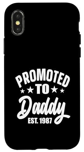 Zum Papa befördert Zum Papa befördert Vintage Dad 1987 Vater Hülle für iPhone X/XS von Promoted To Daddy