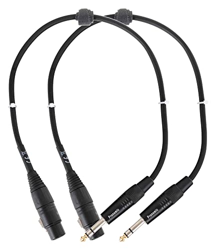 Pronomic JSXF-0.5 Audiokabel Patchkabel 2er Set - symmetrische Adapterkabel - XLR female auf 6,3mm Stereo-Klinke - Länge 0,5 m - für Mischpult, PA und Effektgeräte - schwarz von Pronomic