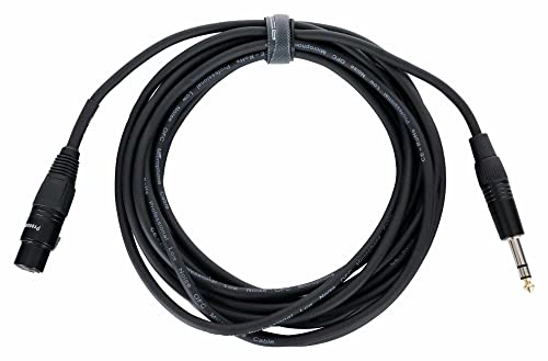 Pronomic JSXF-5 Audiokabel Patchkabel - symmetrisches Adapterkabel - XLR female auf 6,3mm Stereo-Klinke - Länge 5 m - für Mischpult, PA und Effektgeräte - schwarz von Pronomic