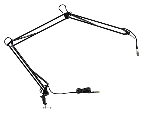 Pronomic Mikrofonarm mit Tischklemme, schwarz (Robuste Ausführung, Armlänge komplett ausgestreckt: 1,50 m, Mikrofonanschluß 5/8", inkl. stabiler Tischklemme, 4,70 m Kabel mit XLR-Steckern) von Pronomic