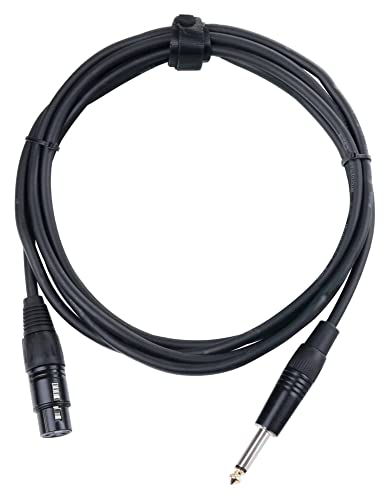 Pronomic XFJ-2.5 XLR zu Klinke-Kabel (unsymmetrisches Mikrofonkabel, Länge 2,5m, säure- und ölfest, Spannzangen-Zugentlastung) schwarz von Pronomic