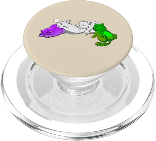 Genderqueer Katze Genderqueer Flagge Farben PopSockets PopGrip für MagSafe von Protect Trans Kids Apparel designs by ally Rn