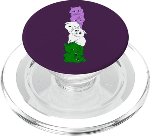 Lustige Katzen in Genderqueer Farben PopSockets PopGrip für MagSafe von Protect Trans Kids Apparel designs by ally Rn