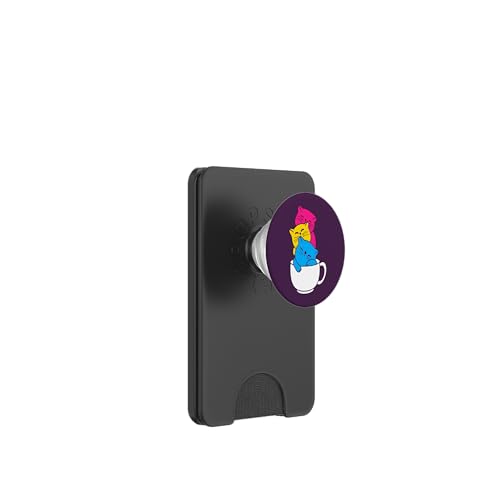 Pansexuelle Katzen im Cup Pansexuelle Flaggenfarben PopSockets PopWallet für MagSafe von Protect Trans Kids Apparel designs by ally Rn