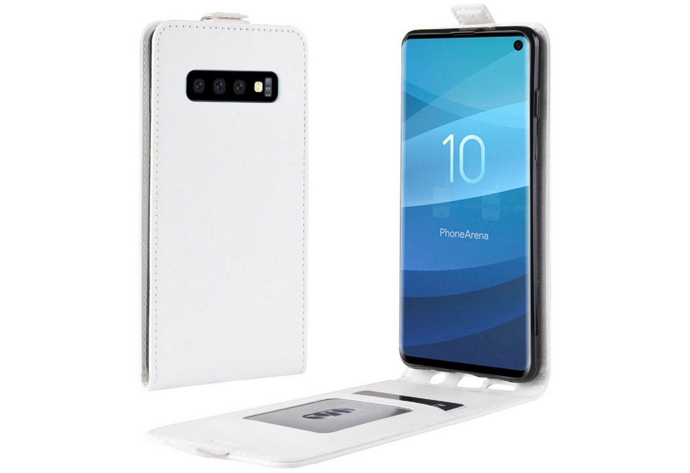 Protectorking Schutzfolie Flip Case Handyhülle für Samsung Galaxy S10 Plus Vertikal Schutzhülle, Handytasche Schutzhülle Flip Case Klapp Etui Cover Silikon von Protectorking