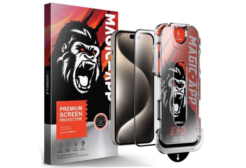 Protectorking Schutzfolie 3x Panzerglas für iPhone 11 3D KLAR MAGIC-APP echtes Tempered X-Gorill, (3-Stück), echtes Tempered 9H Panzerhartglas schutzglas 3D-KLAR Screen Protector von Protectorking