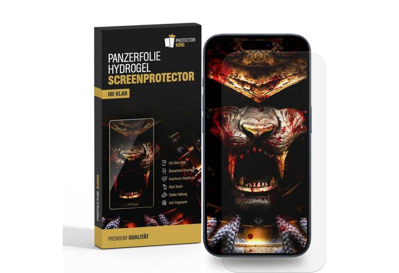 Protectorking Schutzfolie 4x Hydrogel-Glass für iPhone 16 Plus FULL COVER 3D KLAR Weiches TPU, (4-Stück), Selbstheilend für micro Kratzer, Displayschutz HD KLAR von Protectorking