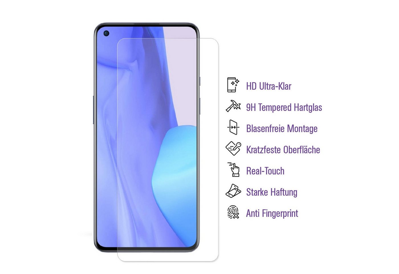 Protectorking Schutzfolie 5x UV-Liquid 9H Panzerglas für OnePlus 9 3D KLAR echtes Tempered Panze, (5-Stück), Displayschutzglas, Schutzglas Echtglas Tempered 9H Härte HD-KLAR von Protectorking