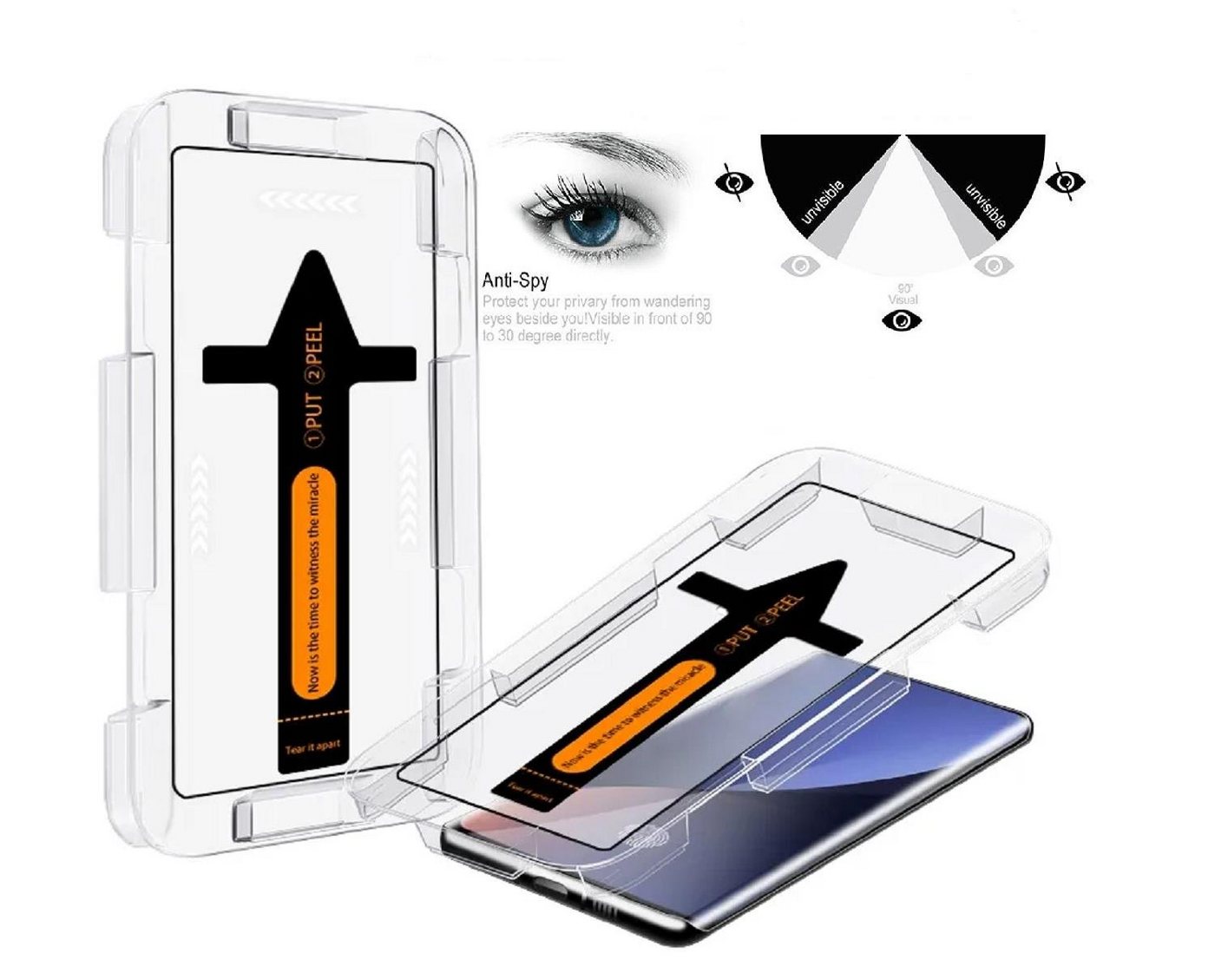 Protectorking Schutzfolie 6x Anti-Spion 9H Panzerglas für Samsung Galaxy S23 Ultra FULL CURVED, (6-Stück), Displayschutz, Schutzglas Echtglas Tempered 9H Panzerhartglas 3D-KLAR von Protectorking