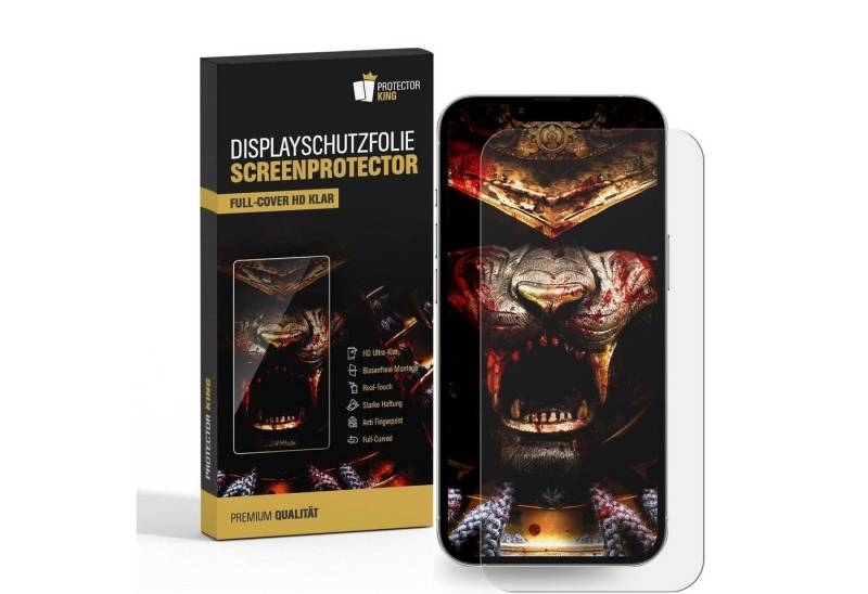 Protectorking Schutzfolie 6x Displayschutzfolie für Apple iPhone 14 3D KLAR FULL COVER PREMIUM, (6-Stück), flexible Displayschutzfolie, PREMIUM QUALITÄT 3D-KLAR von Protectorking