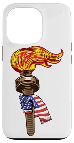 Hülle für iPhone 13 Pro Amerikanische Flagge und Taschenlampe 4. Juli Patriotisch Amerikanisch von Proud American Beautiful States by Kanig Designs