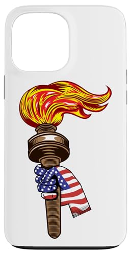 Hülle für iPhone 13 Pro Max Amerikanische Flagge und Taschenlampe 4. Juli Patriotisch Amerikanisch von Proud American Beautiful States by Kanig Designs