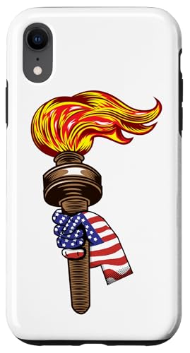 Hülle für iPhone XR Amerikanische Flagge und Taschenlampe 4. Juli Patriotisch Amerikanisch von Proud American Beautiful States by Kanig Designs