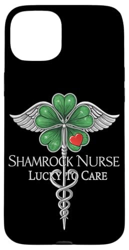 Hülle für iPhone 15 Plus Kleeblatt Krankenschwester St. Paddy's Day - Caring with Irish Luck von Proud American Irish Nurse St. Paddy’s Day