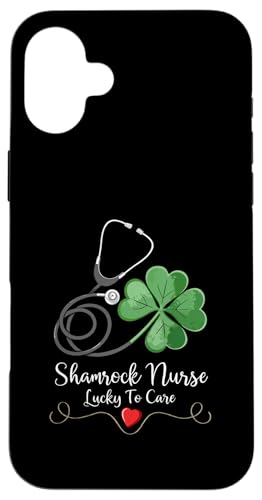 Hülle für iPhone 16 Plus Caring with Irish Charm - Kleeblatt-Stethoskop - Krankenschwester von Proud American Irish Nurse St. Paddy’s Day