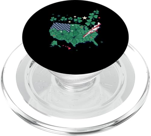 Patriotische US-Kleeblatt-Karte – Kleeblatt stolzer Amerikaner PopSockets PopGrip für MagSafe von Proud Irish American St. Patricks Day Desings