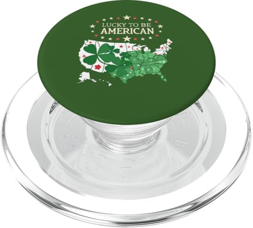 Stolze US-Kleeblattkarte – Lucky To Be American PopSockets PopGrip für MagSafe von Proud Irish American St. Patricks Day Desings