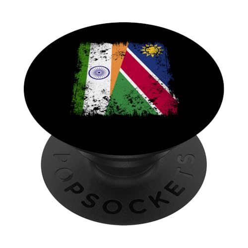 Indien Namibia Halbe Flagge Indianer Namibia Flagge PopSockets Klebender PopGrip von Proud Namibian Flag Design Kalahari Safari Namibia