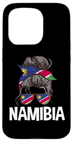 Unordentlicher Haarknoten mit Namibia-Flagge, stolze namibische Damen und Mädchen Hülle für iPhone 15 Pro von Proud Namibian Flag Design Kalahari Safari Namibia