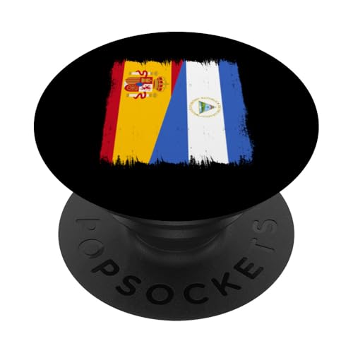 Spanien Nicaragua Flagge Spanisch Nicaraguan Pride Lateinische Wurzeln PopSockets mit austauschbarem PopGrip von Proud Nicaraguan Flag Designs Hispanic Heritage