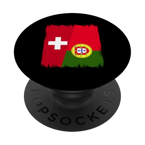 Schweiz Portugal Flagge tragen Schweiz Portugiesisches Erbe PopSockets Klebender PopGrip von Proud Portuguese Roots Portugal Flag Designs