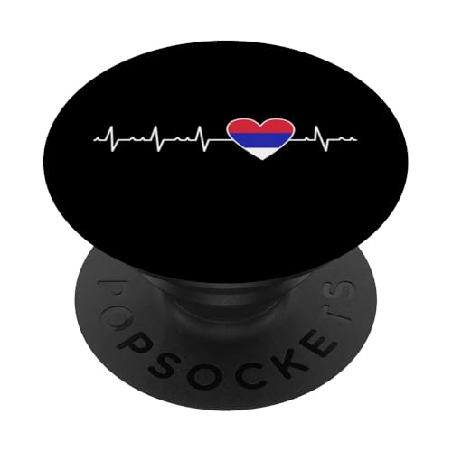 Republika Srpska Flagge Herzschlag Wear Balkanland PopSockets Klebender PopGrip von Proud Republika Srpska Flag Design