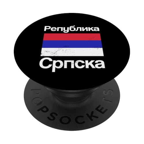 Republika Srpska Kyrillische Schrift Serbisches Balkanland PopSockets Klebender PopGrip von Proud Republika Srpska Flag Design