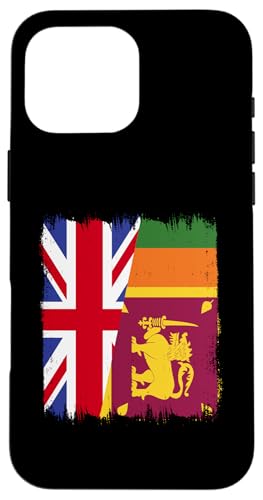 Hülle für iPhone 16 Pro Max UK Sri Lanka Halbflagge Großbritannien Sri Lanka Wurzeln von Proud Sri Lanka Flag Design Love Ceylon