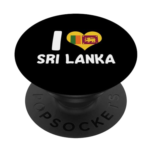 I Love Sri Lanka Flagge Herz Sri Lanka Roots Pride PopSockets Klebender PopGrip von Proud Sri Lanka Flag Design Love Ceylon