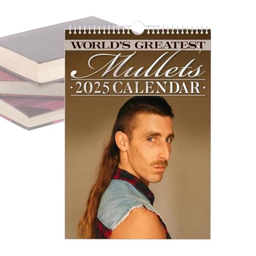 2025 World's Greatest Mullets Kalender, Lustiger Meeräschen Kalender World's Greatest Vokuhilas – Wandkalender 2025 World's Greatest Mullets Wandkalender von Proypiax