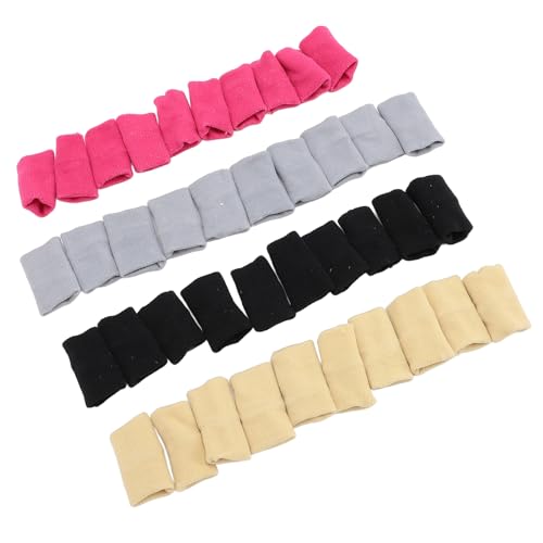 Pssopp Fingerhülsen, Elastisches Nylon, 40 Stück, Fingerhülsenschützer, Verbessern den Halt, Ausreichende Polsterung, Hautfreundlich für Volleyball (Schwarz Grau Rosa Beige) von Pssopp