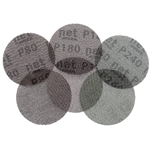 Staubfreie Schleifscheibe, Polierschleifpapier, 50 Stück/Box 4-Zoll-Schleifpapier Auto Net Mesh-Schleifscheiben 100 mm staubfrei Anti-Blocking 80/120/180/240/320 Körnung for die Holzbearbeitung(120)(1 von PuLAif