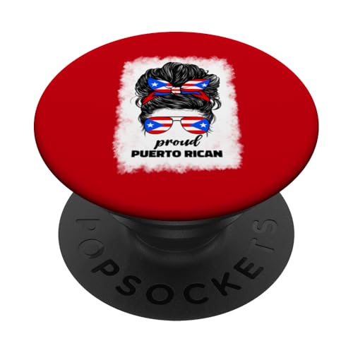 Stolze Flagge von Boricua Puerto Rico für Damen und Mädchen PopSockets mit austauschbarem PopGrip von Puerto Rican Girl Puerto Rico Flag Designs Co.