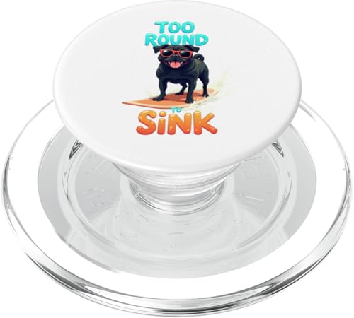 Cooler Mops Surfen Hund PopSockets PopGrip für MagSafe von Pug Fun Designs