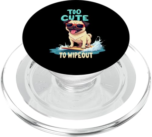 Cooler Mops Surfen Hund PopSockets PopGrip für MagSafe von Pug Fun Designs