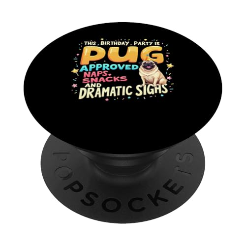 Lustiges Geburtstagsgeschenk Mops Hund PopSockets Klebender PopGrip von Pug Fun Designs