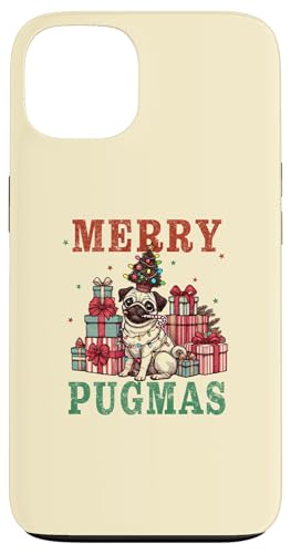 Hülle für iPhone 13 Merry Pugmas Weihnachtsbeleuchtung Hundeliebhaber von Pugmas Dog Christmas