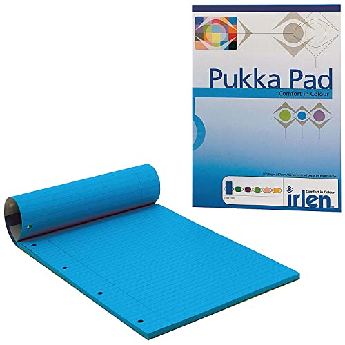 Pukka Pad Irlen Farb-Nachfüllblock – Packung mit 6 Notizbuch für Menschen mit Sehschwierigkeiten – 100 Seiten, 50 Blatt 8 mm liniert 80 GSM-Papier – Schreibblock mit Bandkopfbindung – Türkis von Pukka Pad