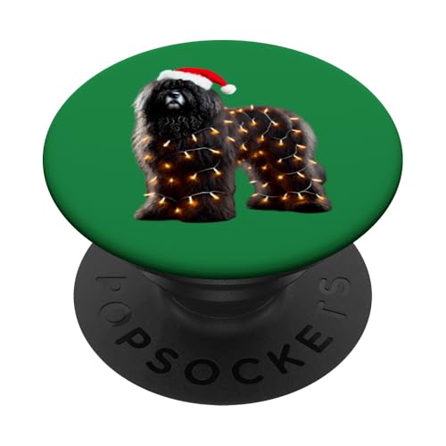 Puli Dog Weihnachtsmannmütze Weihnachtsbeleuchtung Besitzer Mama Papa Liebhaber Xmas PopSockets Klebender PopGrip von Puli Dog Christmas Products