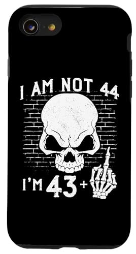 Hülle für iPhone SE (2020) / 7 / 8 44th Birthday Hand Flip Off - I Am 43 Plus Middle Finger von Punk Skull Skeleton : Age + Middle Finger Birthday