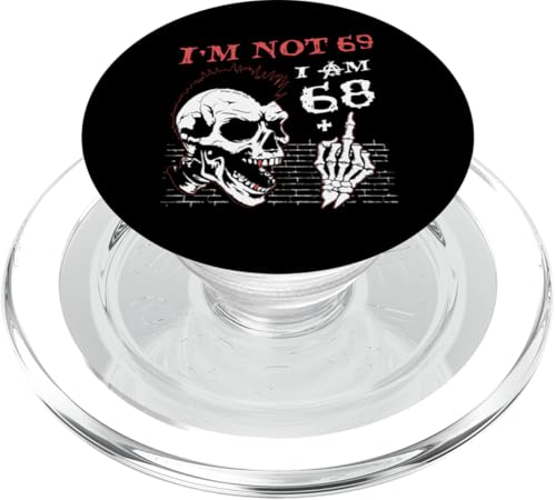 I Am 68 Plus Middle Finger - 69th Birthday Skeleton Hand PopSockets PopGrip für MagSafe von Punk Skull Skeleton : Age + Middle Finger Birthday