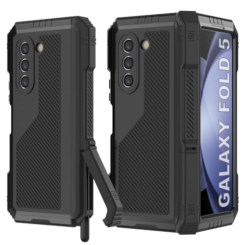 PunkCase Metallhülle für Galaxy Z Fold5 [2.0 Serie], robuste Abdeckung, Ganzkörper-Aluminium- und TPU-Design mit eingebautem Displayschutz aus gehärtetem Glas für Galaxy Z Fold5 (2023) (19,3 cm) von PunkCase