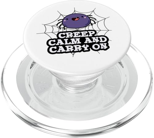 Creep Calm And Carry On Lustiges Spinnenspiel PopSockets PopGrip für MagSafe von Punny Bone